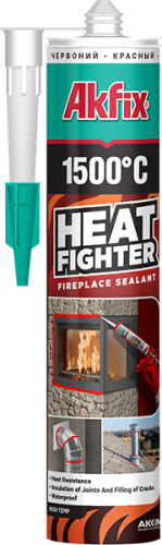 Герметик силікатний жаростійкий для печей і каменів Heat Fighter 1500 (чорний) 280 мл Akfix Рівне - фото 1