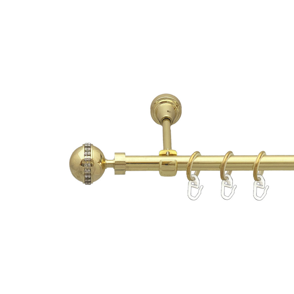 Карниз Orvit Авея металевий однорядний відкритий Золото 16 мм 300 см (00-00014014) Львов - изображение 1