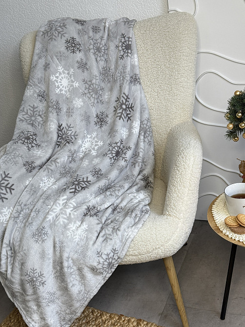 Ecotton Плед Ecotton 150х220 см Well Soft новорічний Сніжинка сірий (24180) Киев - изображение 2