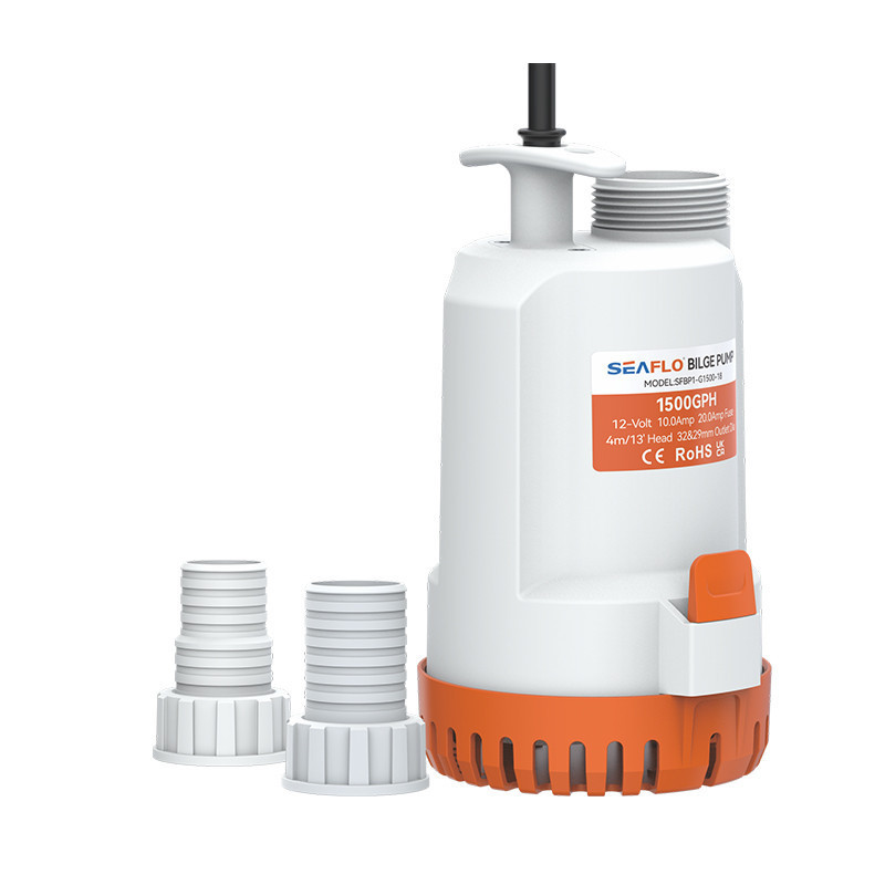 Помпа трюмна діафрагмова SEAFLO 1500 GPH (SFBP1-G1500-18) 12В — Потужний занурювальний насос для катера (5678 л/год) Київ - фото 1