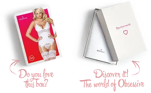 Сатиновий мереживний корсет Obsessive 810-COR-2 babydoll & thong S/M, білий, корсет, танга Львів - фото 8