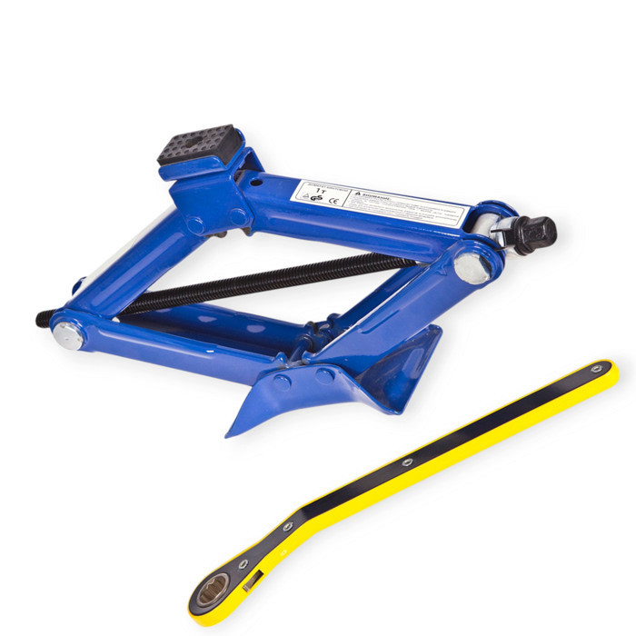 Домкрат ромбовий 1 т, 100-350 мм, гумова опора, тріскачка Мукачево - фото 1