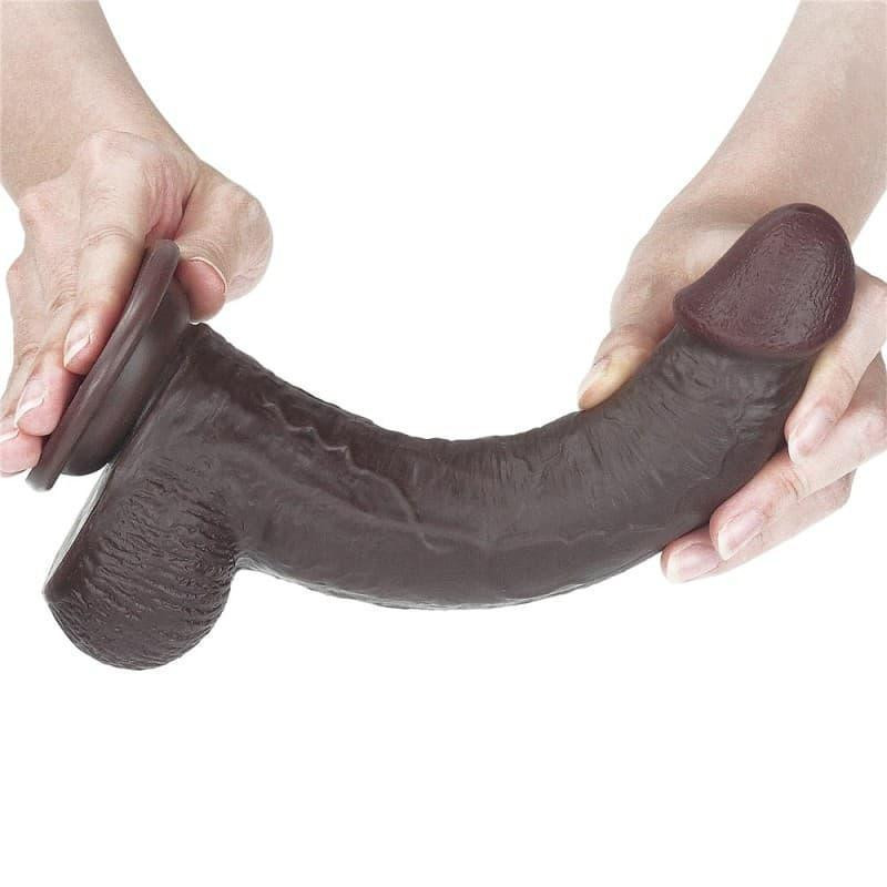 Фалоімітатор - Sliding-Skin Dual Layer Dong 9" Black Sex Aura Київ - фото 5