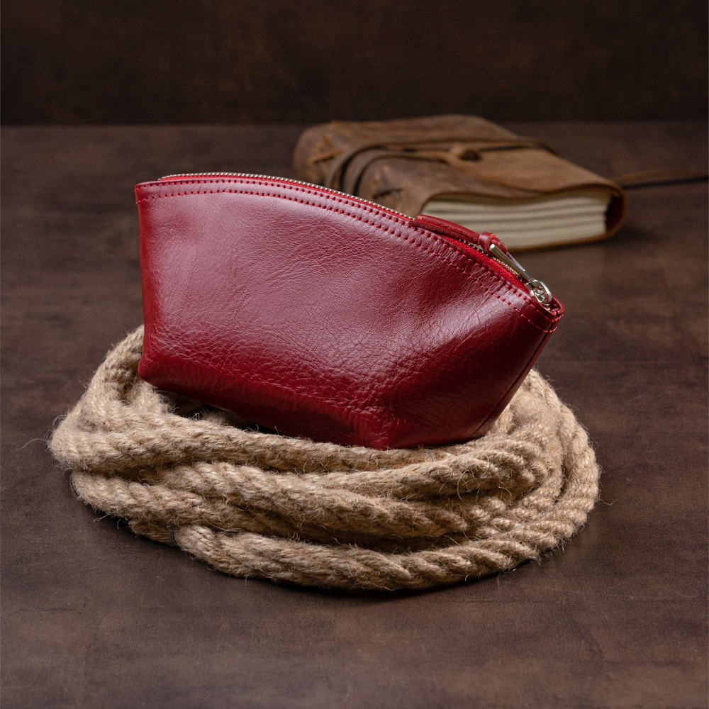 Жіноча косметичка зі шкіри Amelin GRANDE PELLE 11303 Червона Київ - фото 3