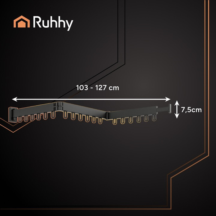 Складная настенная сушилка для одежды 2в1 18 крючков Ruhhy (26342) Нововолынск - изображение 5