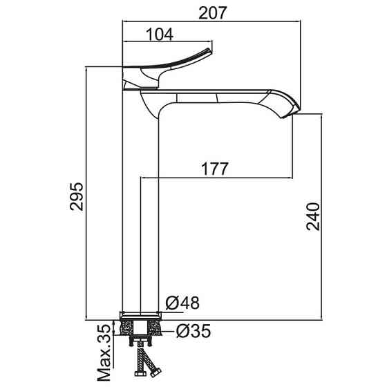 Смеситель для умывальника HAIBA BOLERO 001 HIGH (HB9575) Киев