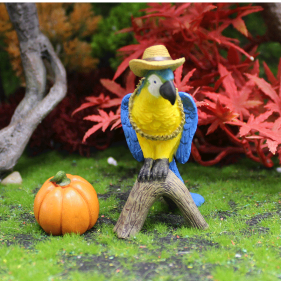 Дон Амиго фигурка попугая Ара с тыквой 8.5 х 6.5 см для мини-сада и декора Одесса