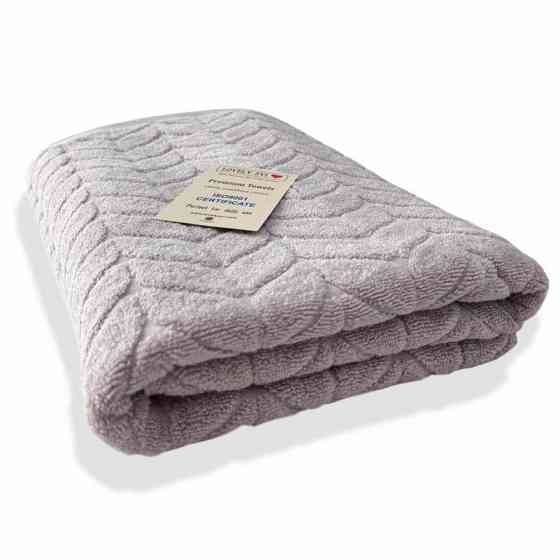 Рушник банний Lovely Svi  бавовна жаккардове для ванної, готелів, СПА - 70 х 140 см Milano  бежево - сірий Київ