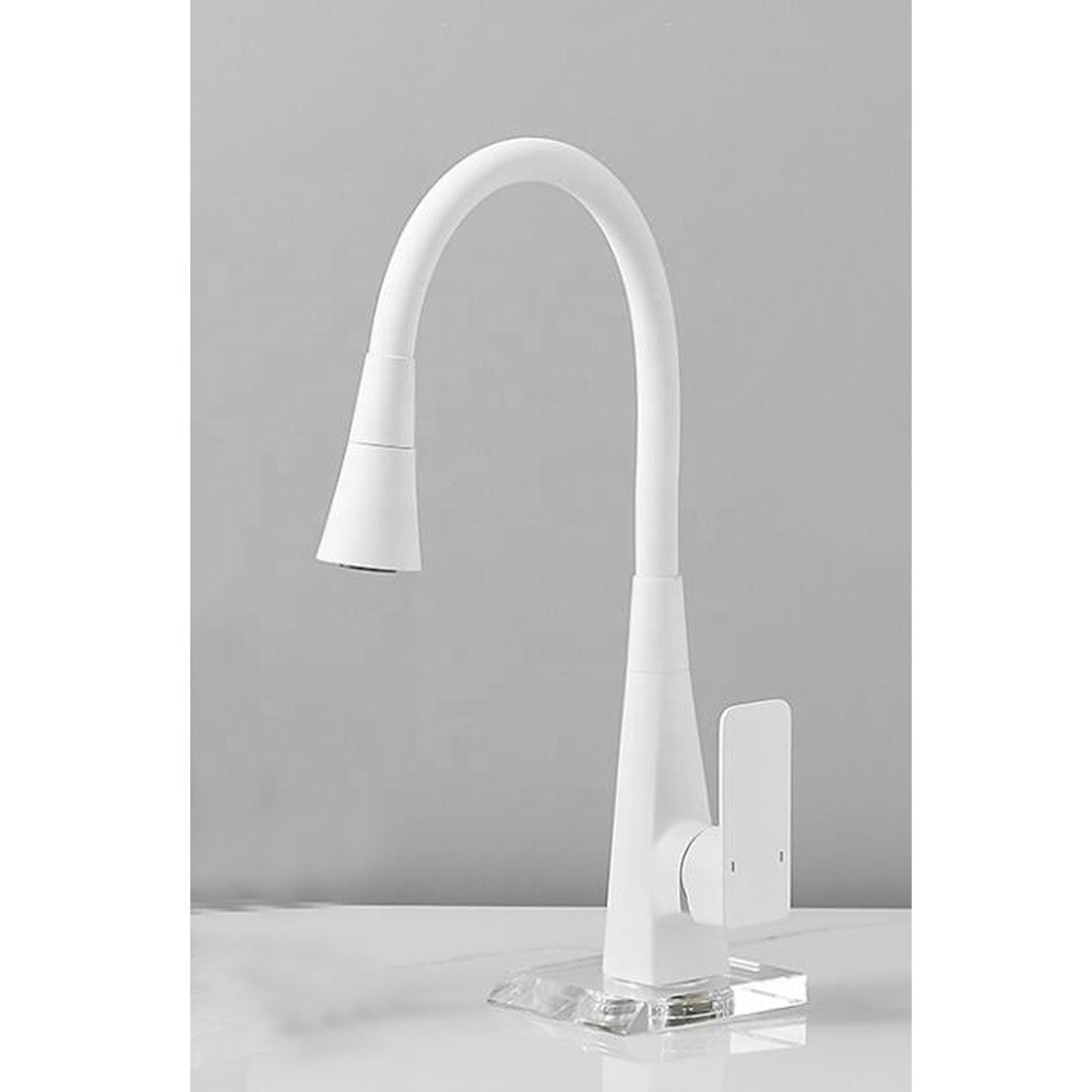 Смеситель для кухни Mixxus Etna 014-T (NUT) White Refl.White латунный (Белый+силиконовый излив белый) (MI8424) Черновцы - изображение 2