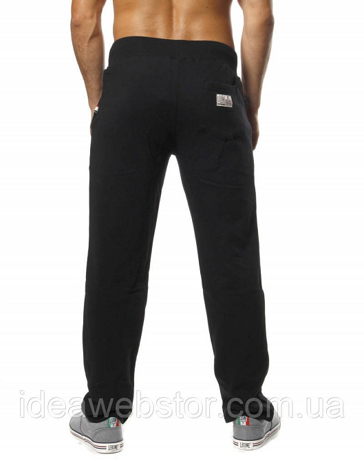 Спортивні штани Leone Fleece Black S чоловічі чорні флісові для тренувань фітнесу та повсякденного носіння Київ - фото 7