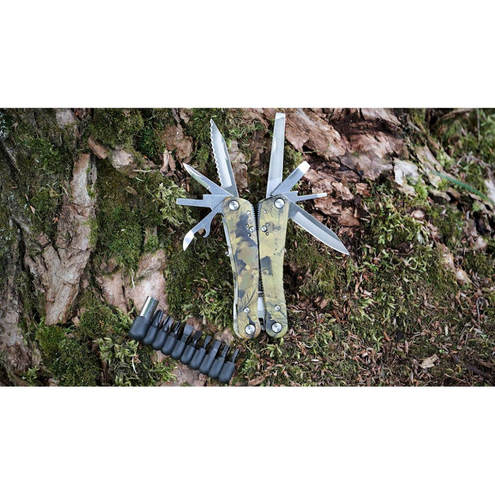 Мультитул Ganzo G107, (16.5 см) 22 функції, камуфляжний + біти та чохол Київ - фото 14