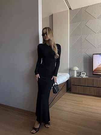 Жіноча облягаюча максі сукня з віскози Чорний Одеса