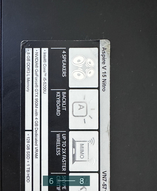 Ноутбук ігровий: ASER ASPIRE v nitro. Київ - фото 1