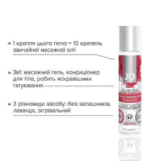 Разогревающий массажный гель и смазка 2-в-1 JO All-in-one Massage Glide - WARMING (30 мл) Sex Aura Киев