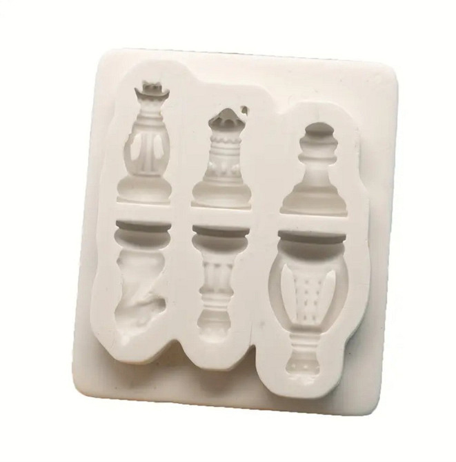 Молд силиконовый Шахматы маленький 80 на 70 мм серый Киев - изображение 3