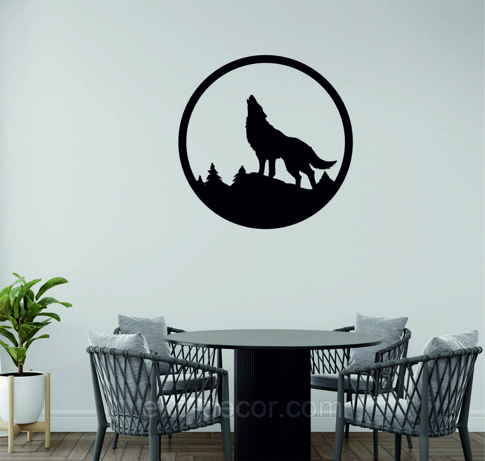 Декоративное настенное Панно «Волк», Декор на стену 70*70 см, Черный Киев - изображение 3