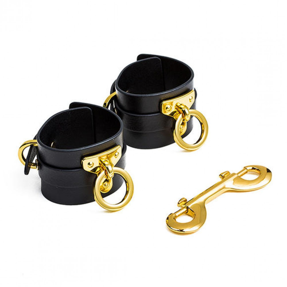 Наручники UPKO Handcuffs італійська шкіра, чорні Sex Aura Київ - фото 8