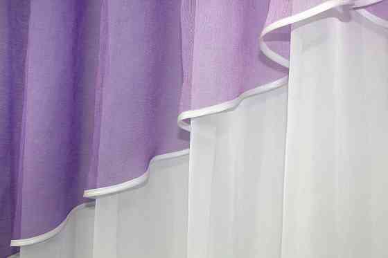 Кухонная занавесь (290х170см) цвет сиреневый с белым 00к 59-334 Киев