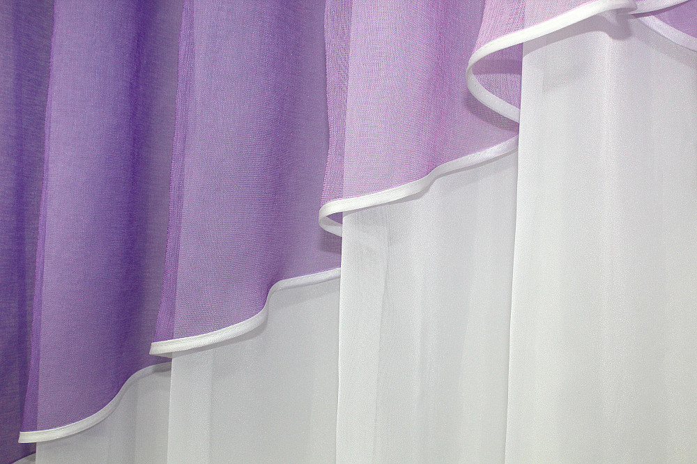 Кухонная занавесь (290х170см) цвет сиреневый с белым 00к 59-334 Киев - изображение 6