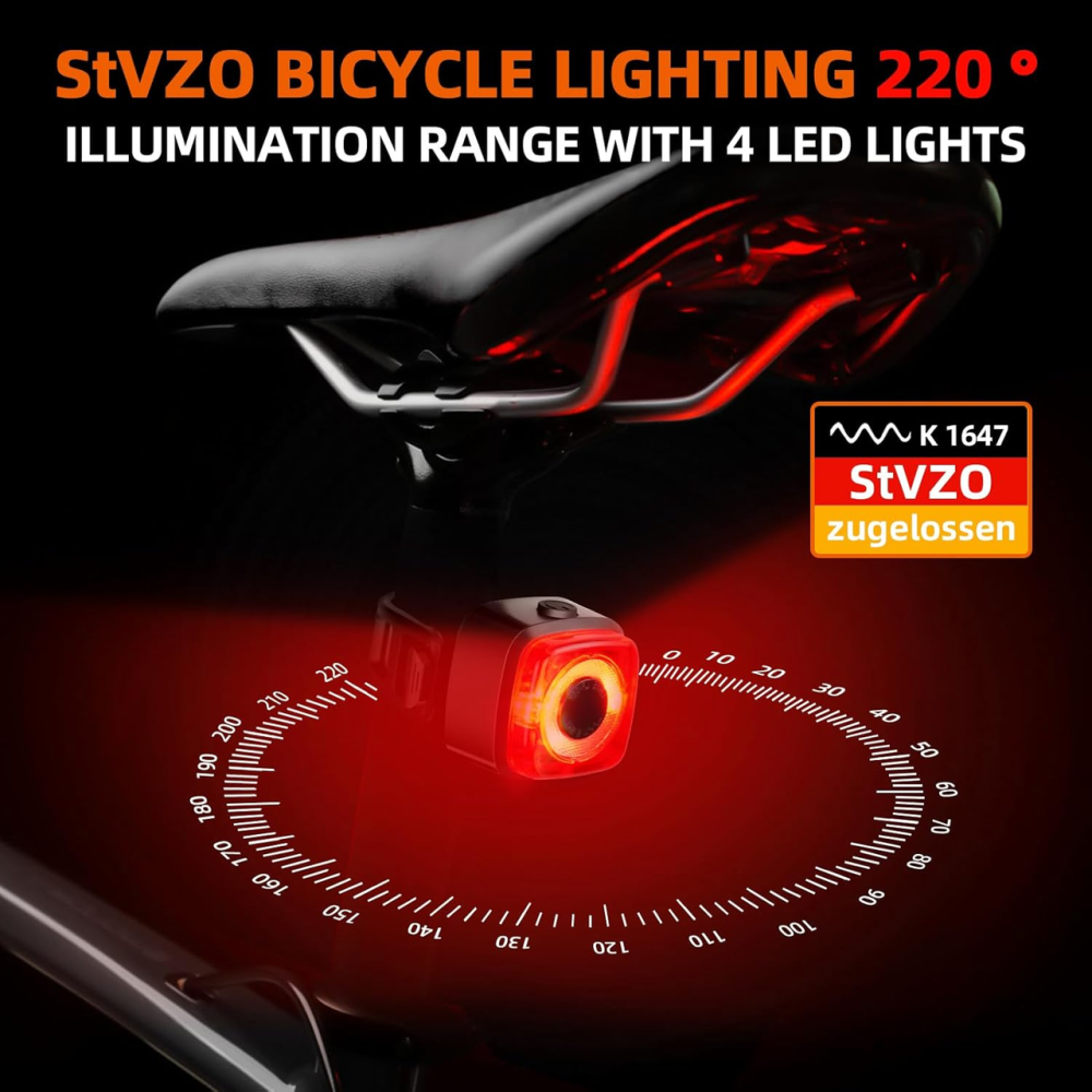 Задний велофонарь Sate-lite LR-06K StVZO: 200 Лм, LED, угол обзора 220°, IPX5, USB-зарядка Киев - изображение 7