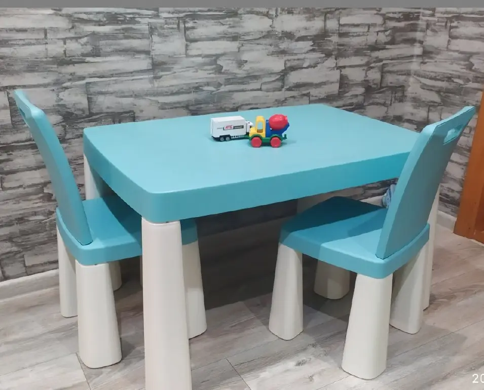 Дитячий комплект стіл та два стільці Doloni (пластиковий) Бірюзовий Київ - фото 3