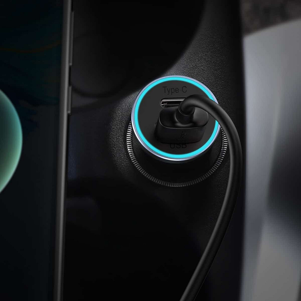 АЗП Baseus Golden Contactor Pro Dual Car Charger U+C 40W (With Cable Type-C/ iP 1m) Dark Grey Київ - фото 5