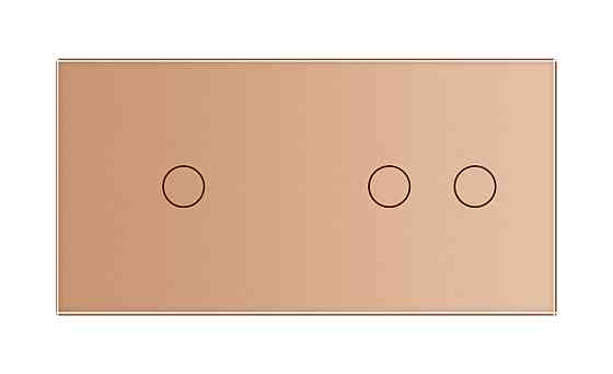 LIVOLO Розумний сенсорний прохідний/перехресний вимикач 3 сенсора (1-2) Livolo золотий скло (VL Коломия