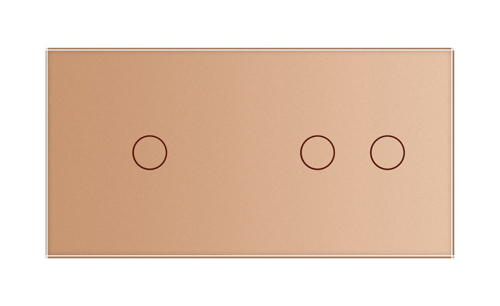 LIVOLO Розумний сенсорний прохідний/перехресний вимикач 3 сенсора (1-2) Livolo золотий скло (VL Коломия - фото 2