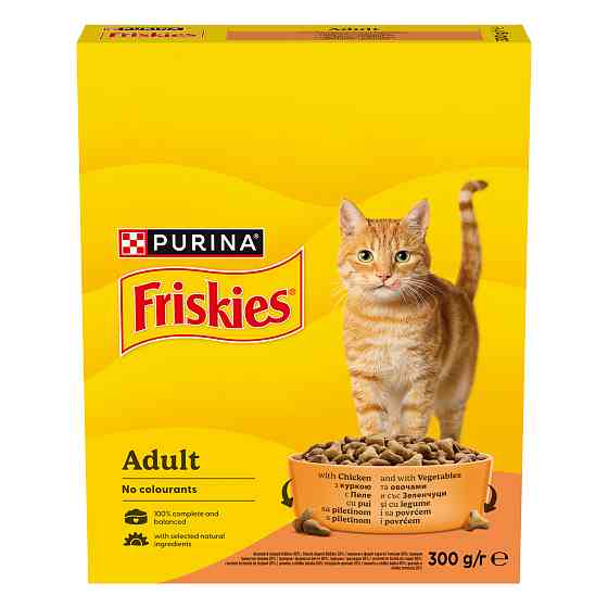 Сухий корм FRISKIES для дорослих котів, з куркою та овочами, 300 г Київ