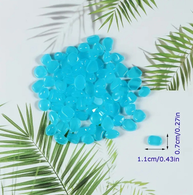 Камені фосфорні декоративні маленькі 500 штук 11 мм синій Київ - фото 2