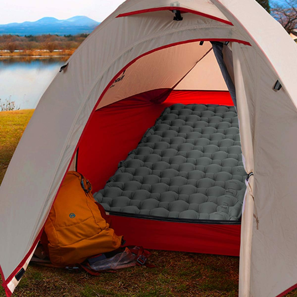 Матрац туристичний надувний одномісний Naturehike FC-10 NH19Z001-P, 195х59х65 мм, графітовий для кемпінгу Киев - изображение 2