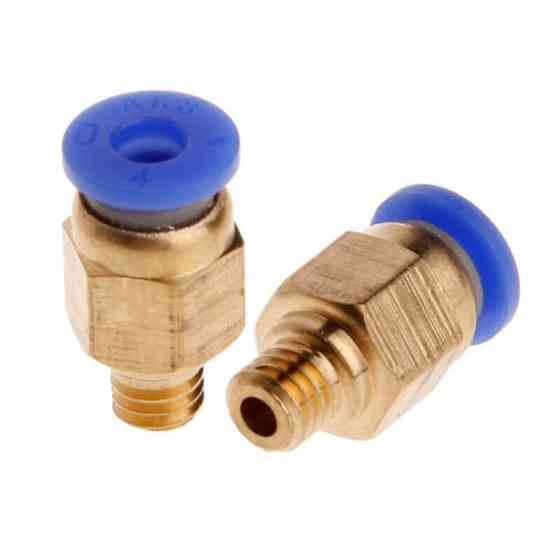 Фитинг PC4-M6 для PTFE трубки, коннектор Bowden MK8 E3D, пневмофитинг для 3D-принтера Киев