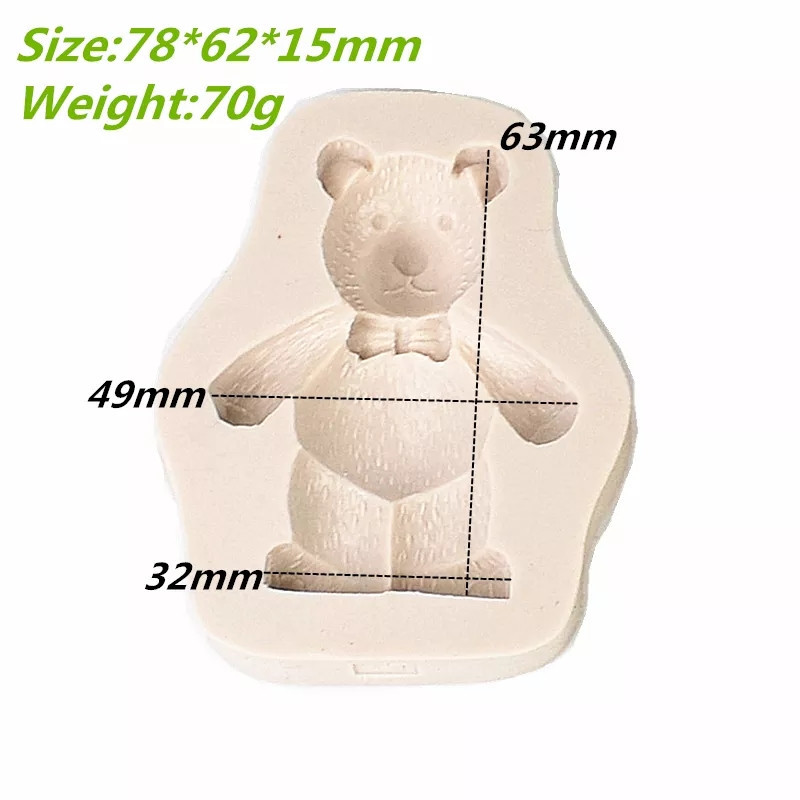 Молд силиконовый Мишка 78 на 62 мм серый Киев - изображение 2