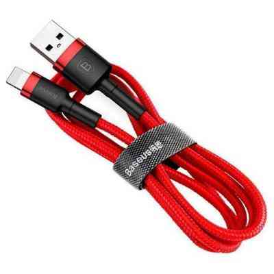 Дата кабель USB 2.0 AM to Lightning 1.0m Cafule 2.4A red+red Baseus (CALKLF-B09) Винница