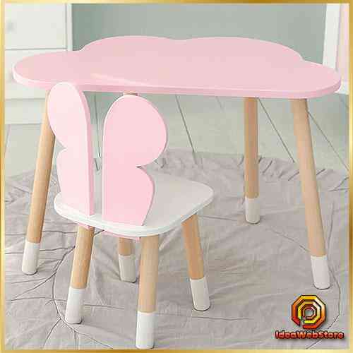 Красивый столик и стульчик для ребенка комплект мебели для учебы и фантазий Стол тучка и стул бабочка Киев