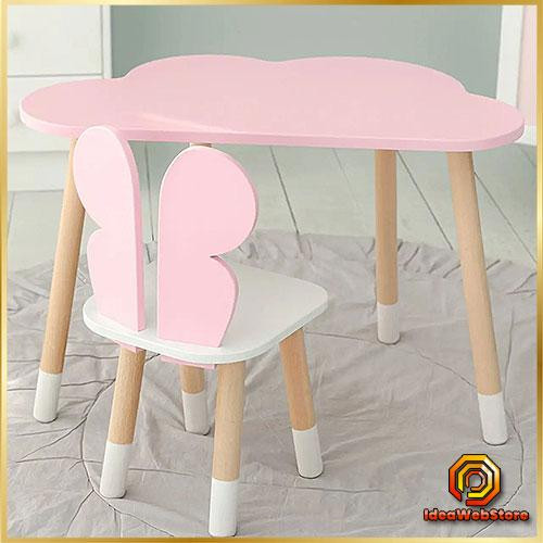 Красивый столик и стульчик для ребенка комплект мебели для учебы и фантазий Стол тучка и стул бабочка Киев - изображение 1