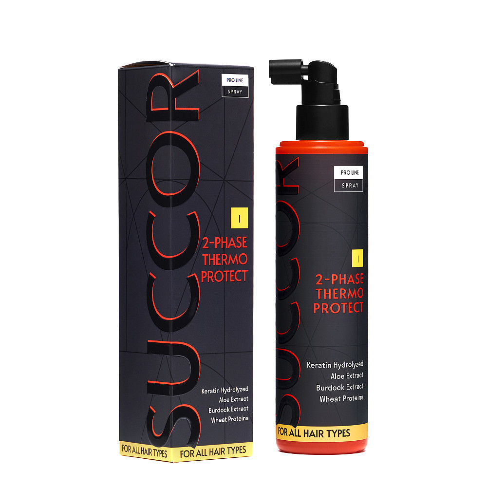 Двофазний термозахисний спрей для волосся 2-Phase Thermo Protect Spray Succor 250 мл Київ - фото 10