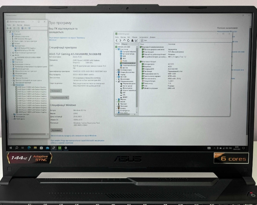 Ноутбук: ASUS TUF 144Hz Ryzen 5 4600H GTX 1650 4 Gb 16Gb SSD 512 Gb Київ - фото 8