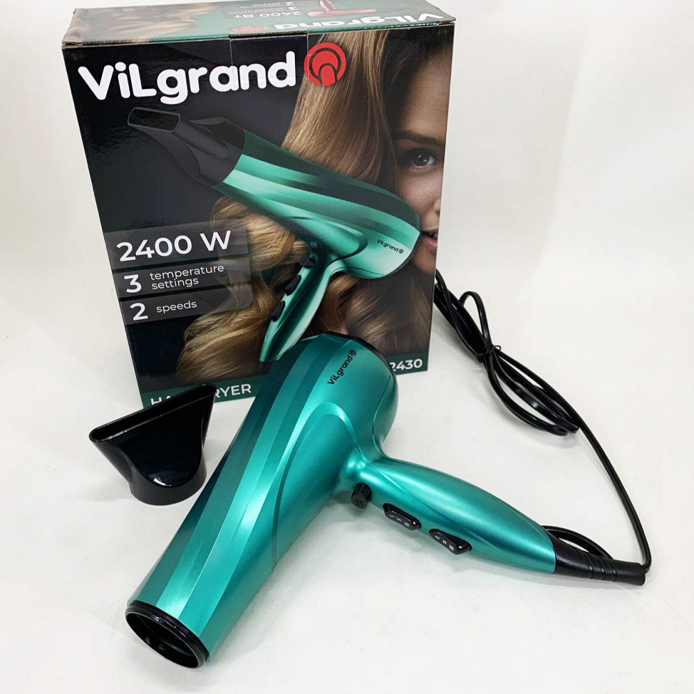 Супер потужний фен Vilgrand VHD-2430 2400 Вт, Електрофен для волосся, Фен для волосся з насадками WN-94 Київ - фото 3
