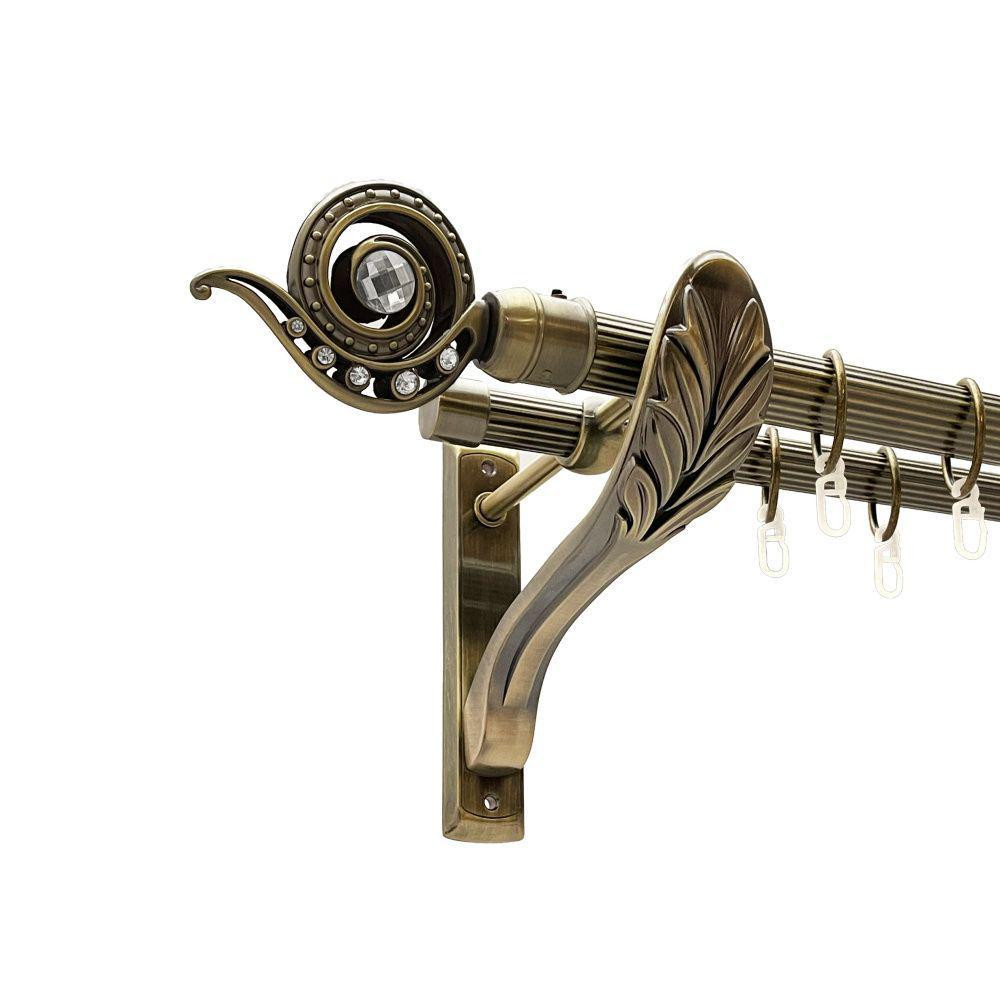 Карниз Orvit Око Дракона металевий дворядний ретро рифлена труба кільце металеве Антик 25\19 мм 200 см Львов - изображение 1