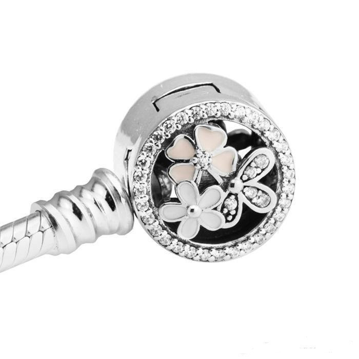 Срібний браслет для намистин Пандора  основа  "Квіти" 590744CZ MasterSem Київ - фото 4