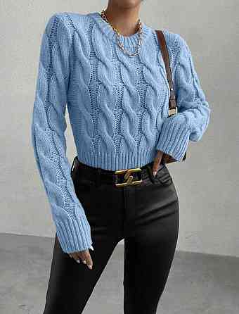 Женский базовый повседневный свитер акрил/шерсть Голубой Одесса