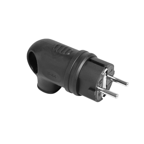 Вилка мережева IP44 із заземленням 16А кутова з ручкою чорна Standard Titanum Житомир - изображение 1