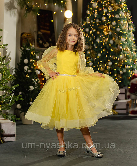 Желтое нарядное платье на девочку костюм Солнышко, Цыпленок, Уточка, Одуванчик Кривой Рог - изображение 1