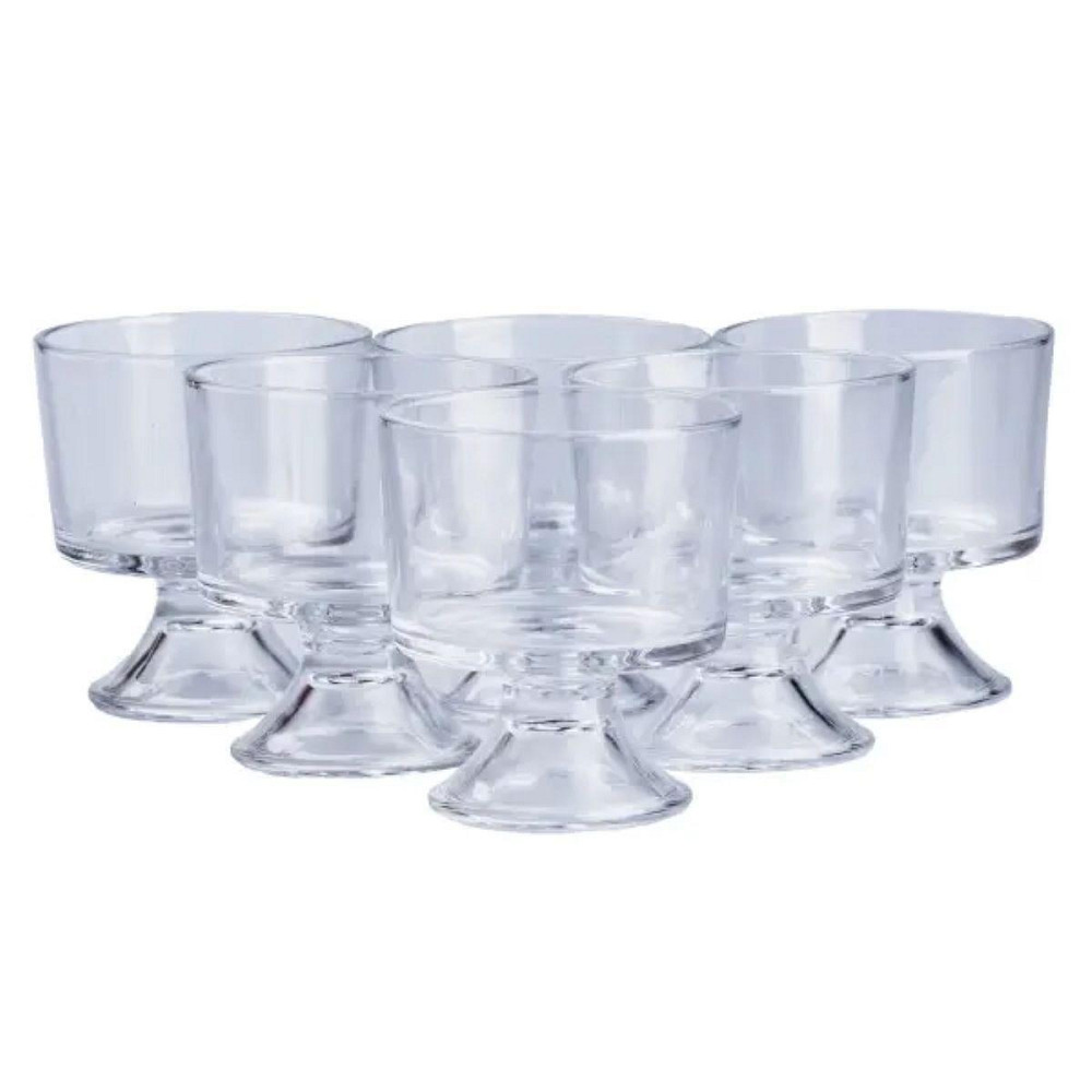 Набор креманок из толстого стекла 6 штук по 310 мл прозрачный HP560 Киев - изображение 3