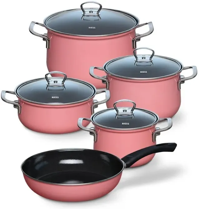 Riess Pink Zestaw 4 Garnków Ceramicznych Z Pokrywkami I Patelnią (R0558114) Київ - фото 1