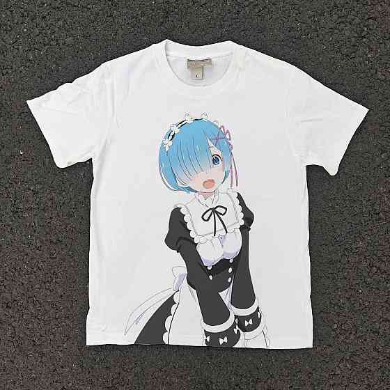 Футболка для мальчика с принтом аниме Аниме Резеро Стартинг Лифе оверсайз (рост от 165 до 180 ) Черний Днепр