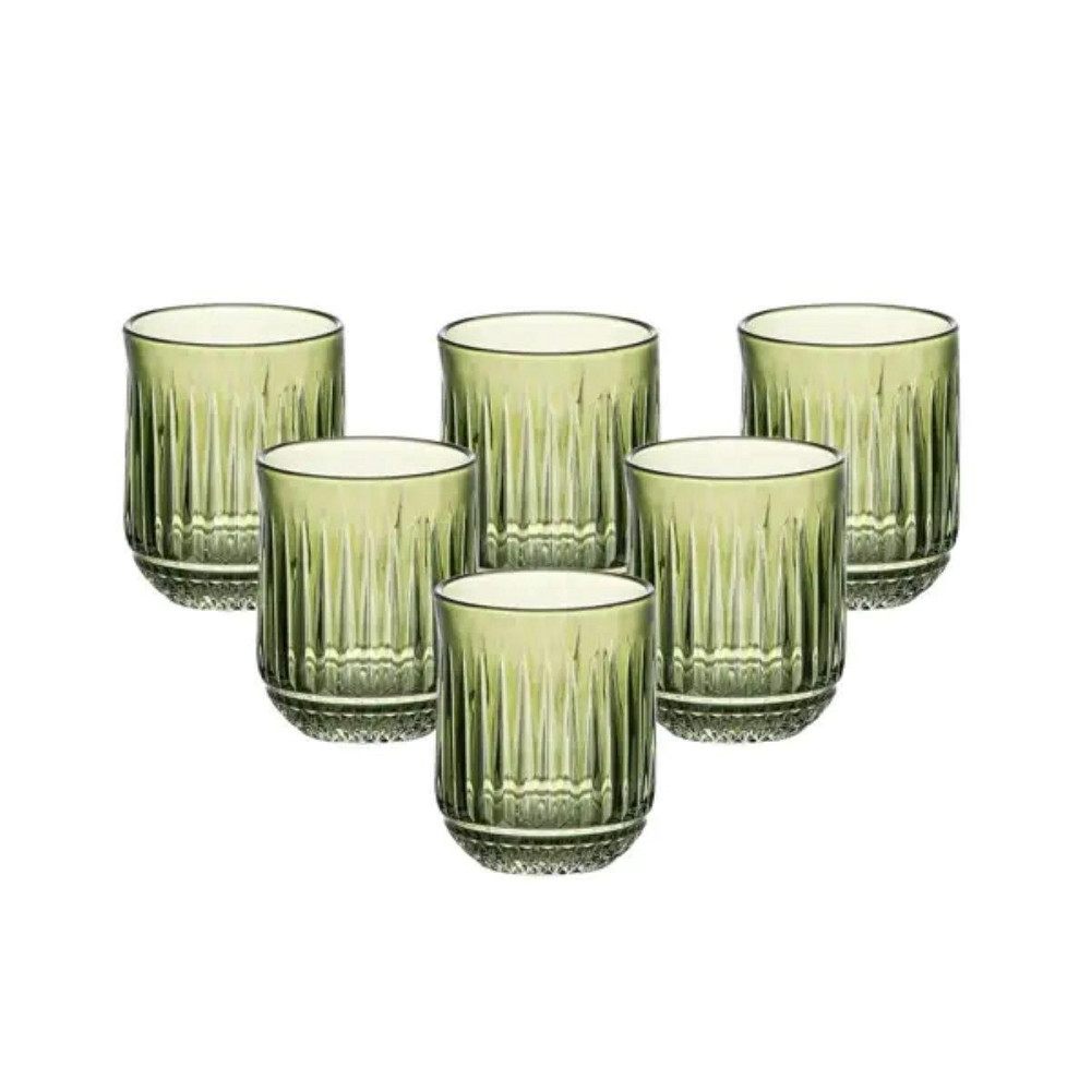 Набор стаканов 6 штук по 250 мл стеклянные зеленый HP4147 Киев - изображение 1
