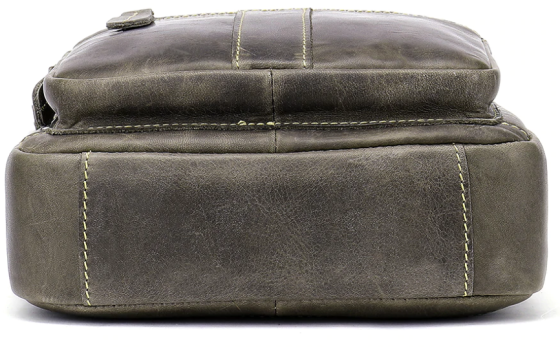 Сумка чоловіча вертикальна шкіряна Vintage 20028 Сіра Київ