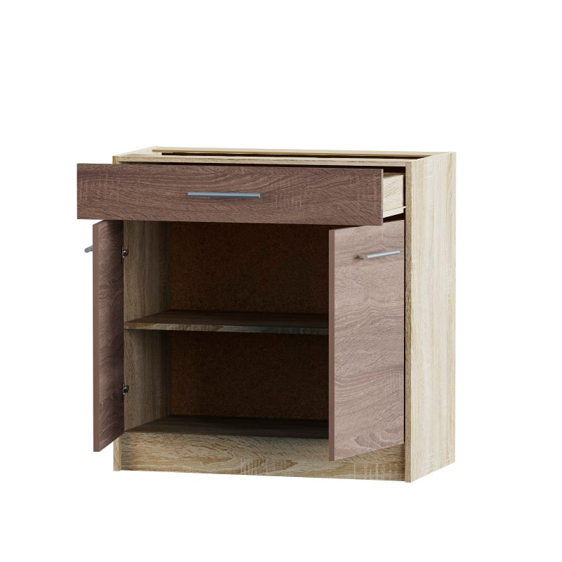 Кухонный модуль нижний с шухлядой Эверест Эко 800 дуб сонома/трюфель (без столешницы) 80х46х82 см (DTM-2840) Львов - изображение 3